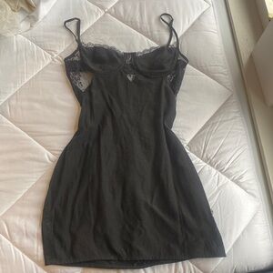 Princess Polly Black Lace Cut Out Open Back Size 2 Mini Dress